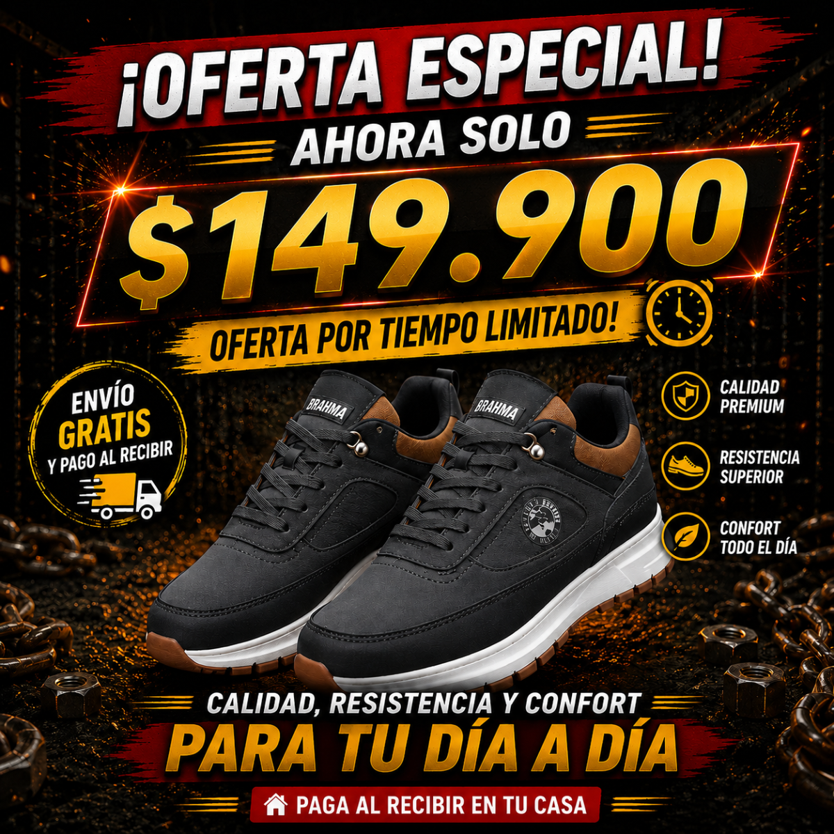Tenis Brahma Cuero - Ultimas unidades